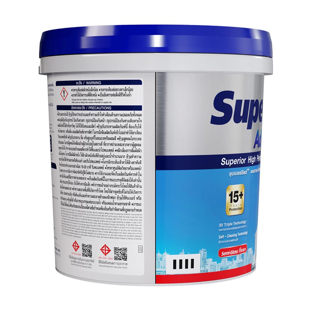 สีน้ำทาภายนอก ชนิดกึ่งเงา TOA SUPERSHIELD ADVANCE BASE A สีขาว 9 ลิตร