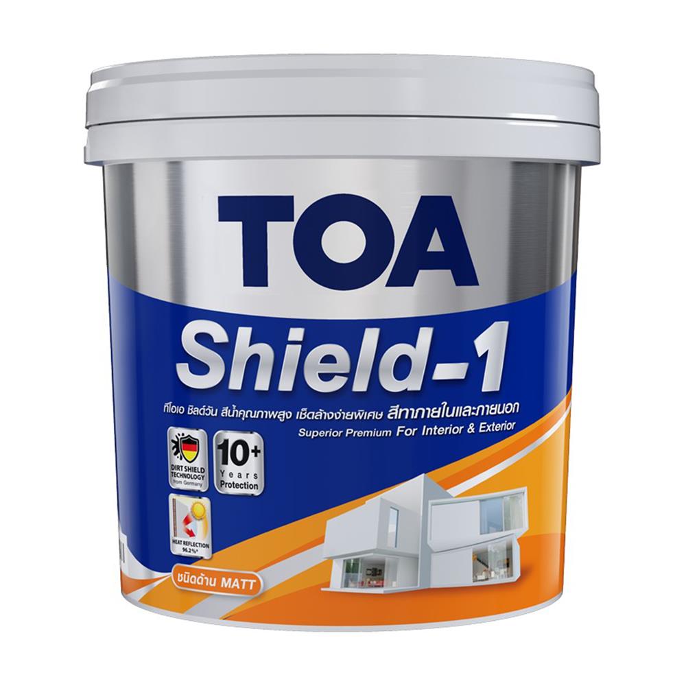 สีน้ำทาภายนอก ชนิดด้าน TOA SHIELD-1 NANO BASE C สีขาว 2.5 แกลลอน
