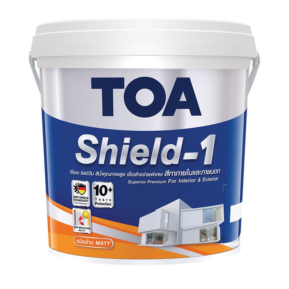 สีน้ำทาภายนอก ชนิด้าน TOA SHIELD-1 BASE B สีขาว 2.5 แกลลอน