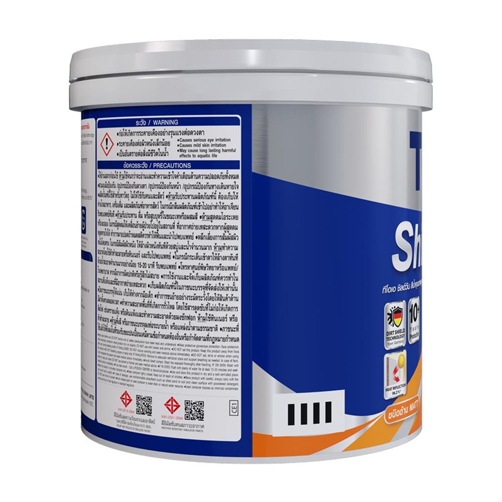 สีน้ำทาภายนอก ชนิดด้าน TOA SHIELD-1 BASE A สีขาว 1 แกลลอน
