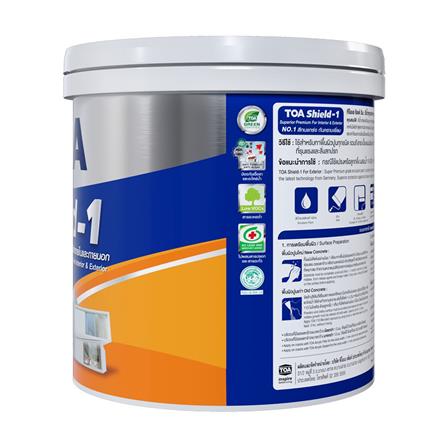 สีน้ำทาภายนอก ชนิดด้าน TOA SHIELD-1 BASE A สีขาว 1 แกลลอน_3