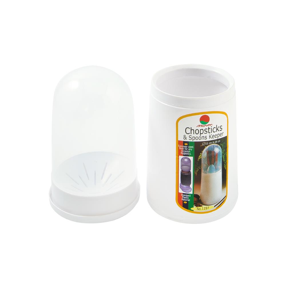 ที่ใส่อุปกรณ์ตะเกียบ 1 ช่องกลม MICRONWARE 1197 สีขาว