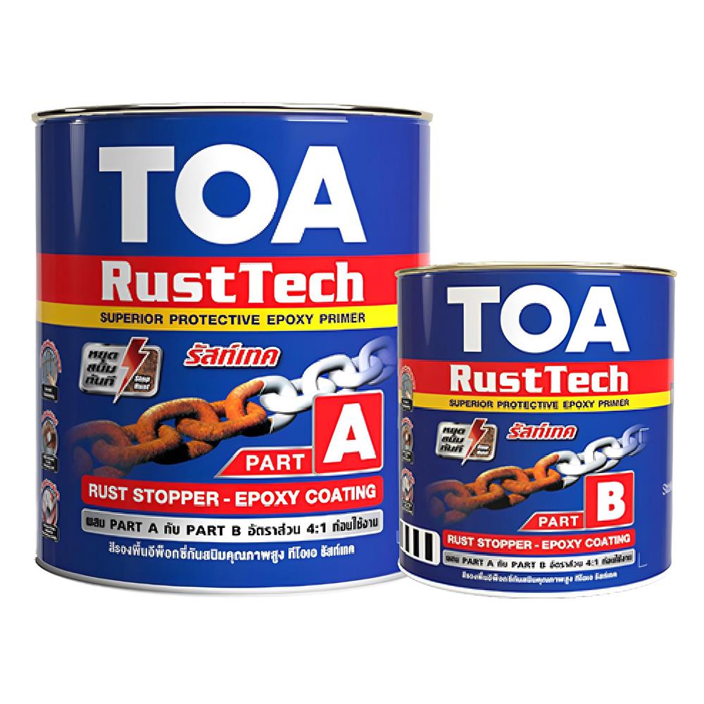สีรองพื้นโลหะ TOA RUST TECH A + B 1/4 แกลลอน สีเทา