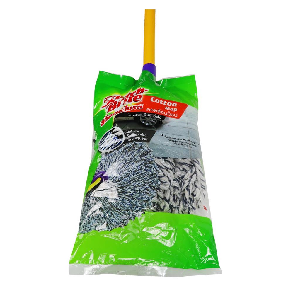 ไม้ม็อบคอตตอนหัวจุก SCOTCH-BRITE 4 นิ้ว สีเหลือง