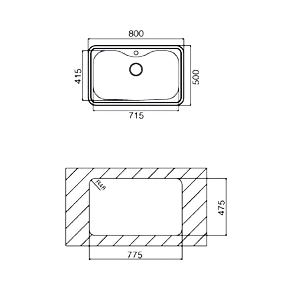 ซิงค์ฝัง 1หลุม TEKA BAHIA สเตนเลส