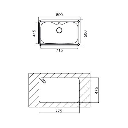 ซิงค์ฝัง 1หลุม TEKA BAHIA สเตนเลส_1