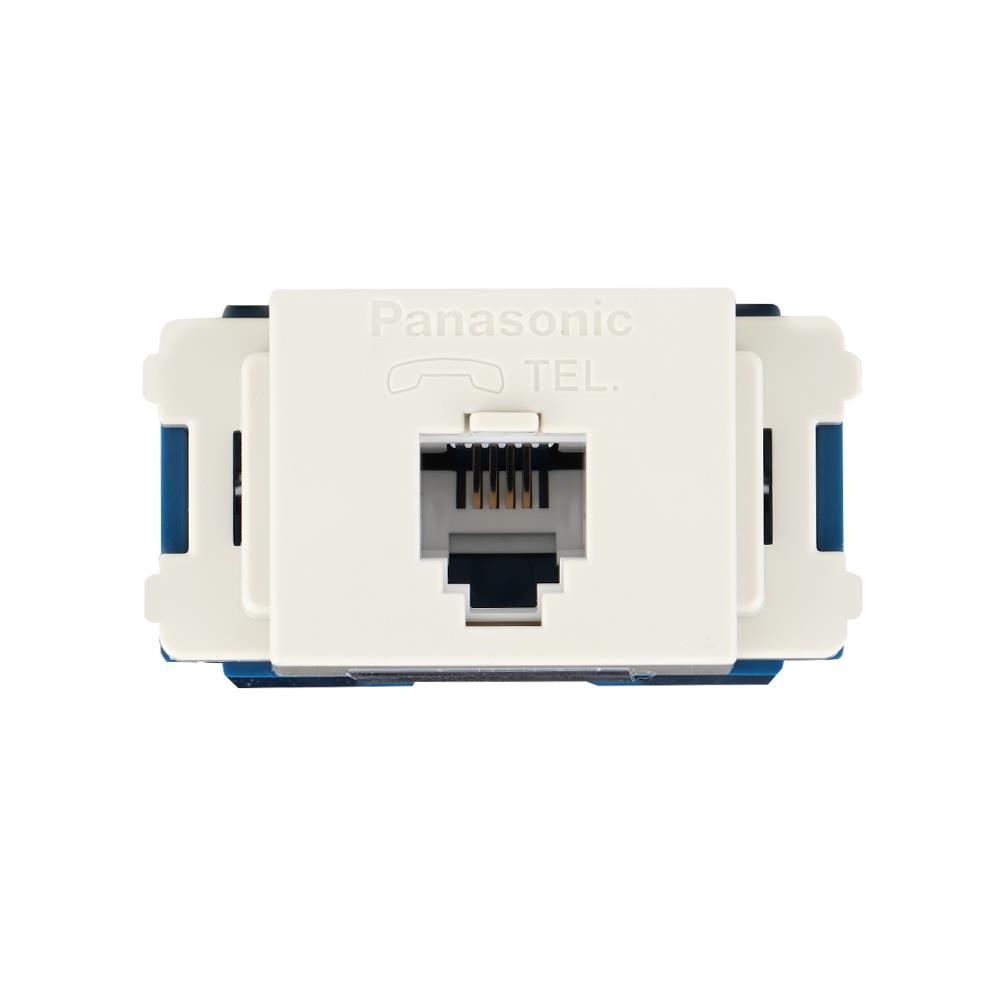 เต้ารับโทรศัพท์ PANASONIC 6P/4C WNTG15649 สีขาว