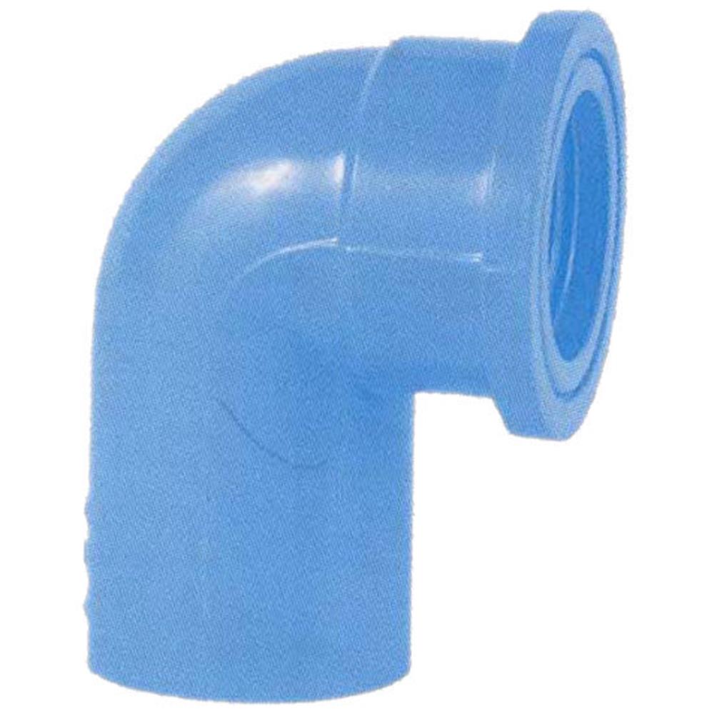 ข้องอเกลียวในทองเหลือง ท่อน้ำไทย 1" สีฟ้า