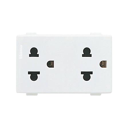 เต้ารับคู่ 3 ขา BTICINO SM9025G สีขาว