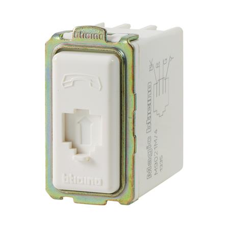 เต้ารับโทรศัพท์ BTICINO 6P/4C SM9021 M/4 สีขาว_1