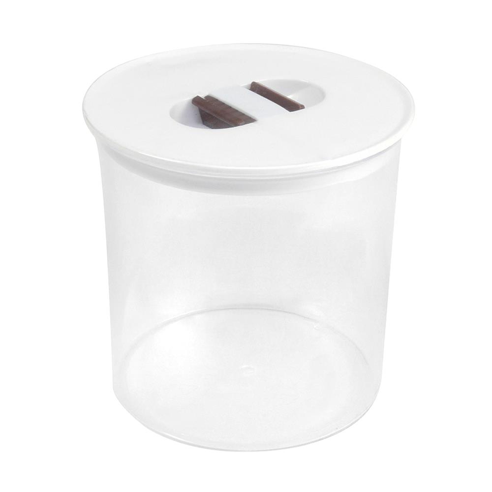 ขวดโหล PS1 1.2 ลิตร กลม-M ฝาบีบ สีขาว