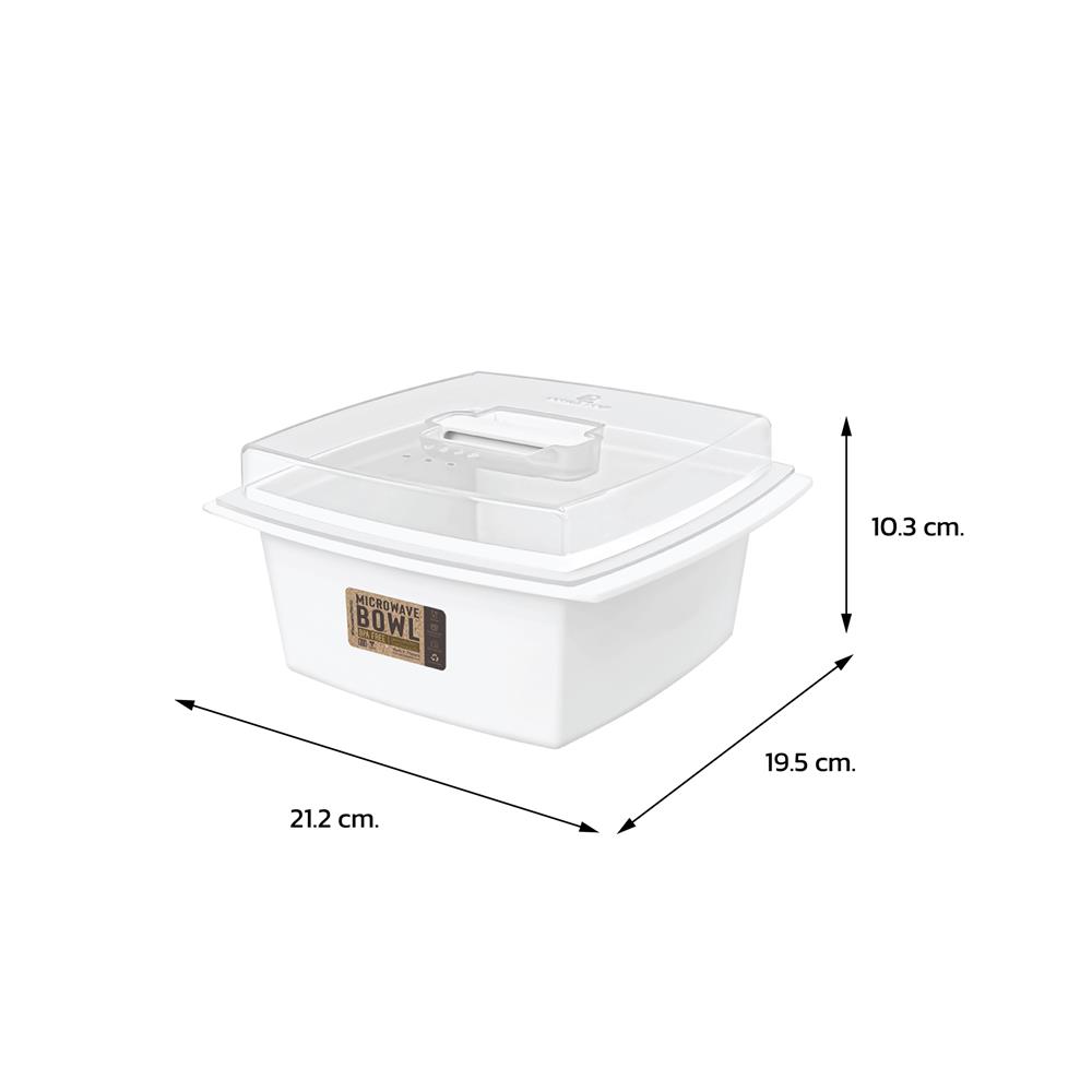 กล่องอาหารไมโครเวฟเหลี่ยม DOUBLE LOCK 4602 1.75 ลิตร