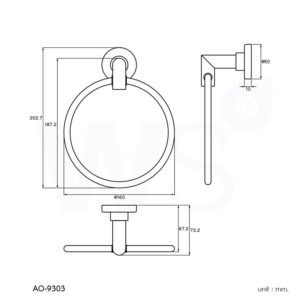 ห่วงแขวนผ้า WS AO-9303 สเตนเลส