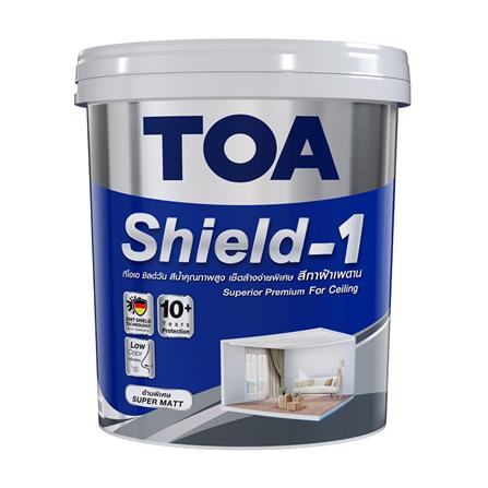 สีน้ำทาฝ้า ชนิดด้านพิเศษ TOA SHIELD-1 E777 สีขาว 5...