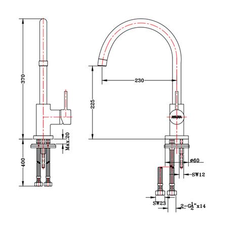 ก๊อกซิงค์ผสมเคาน์เตอร์ KARAT FAUCET MJ61-50_1