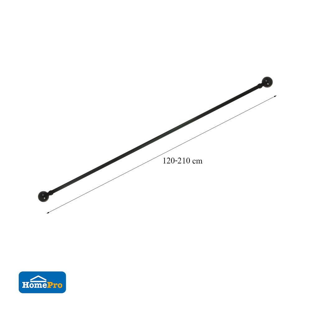 รางเหล็ก ยืดหด HOME LIVING STYLE 358670 120-210 ซม. สีดำ