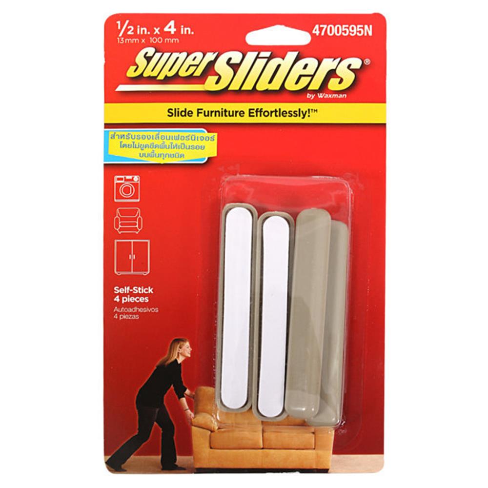FURNITURE SLIDER SUPER SLIDERS 4700595 RECTANGULAR 1.5X4" 4PCS