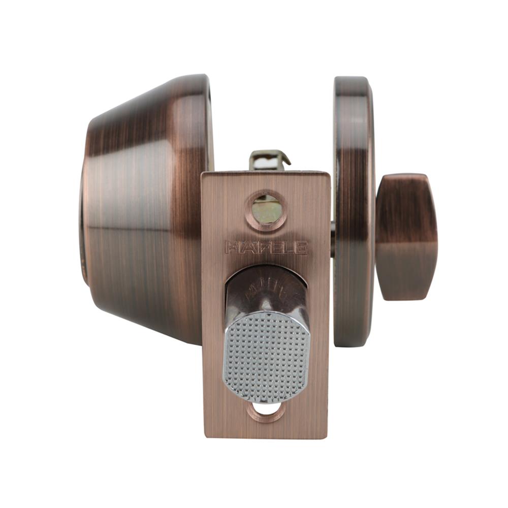 กุญแจลิ้นตาย 1 ด้าน HAFELE 489.10.503 สีทองแดงรมดำ