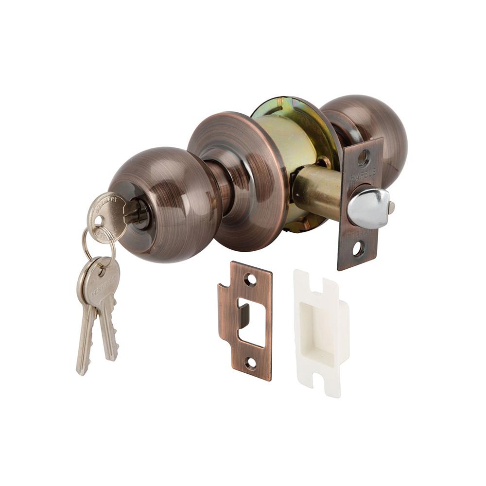 ลูกบิดประตู หัวกลม HAFELE 489.93.144 สีทองแดงรมดำ