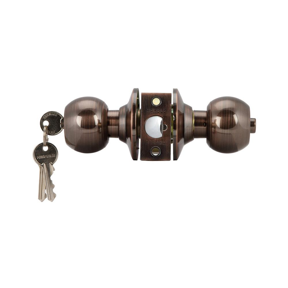 ลูกบิดประตู หัวกลม HAFELE 489.93.144 สีทองแดงรมดำ