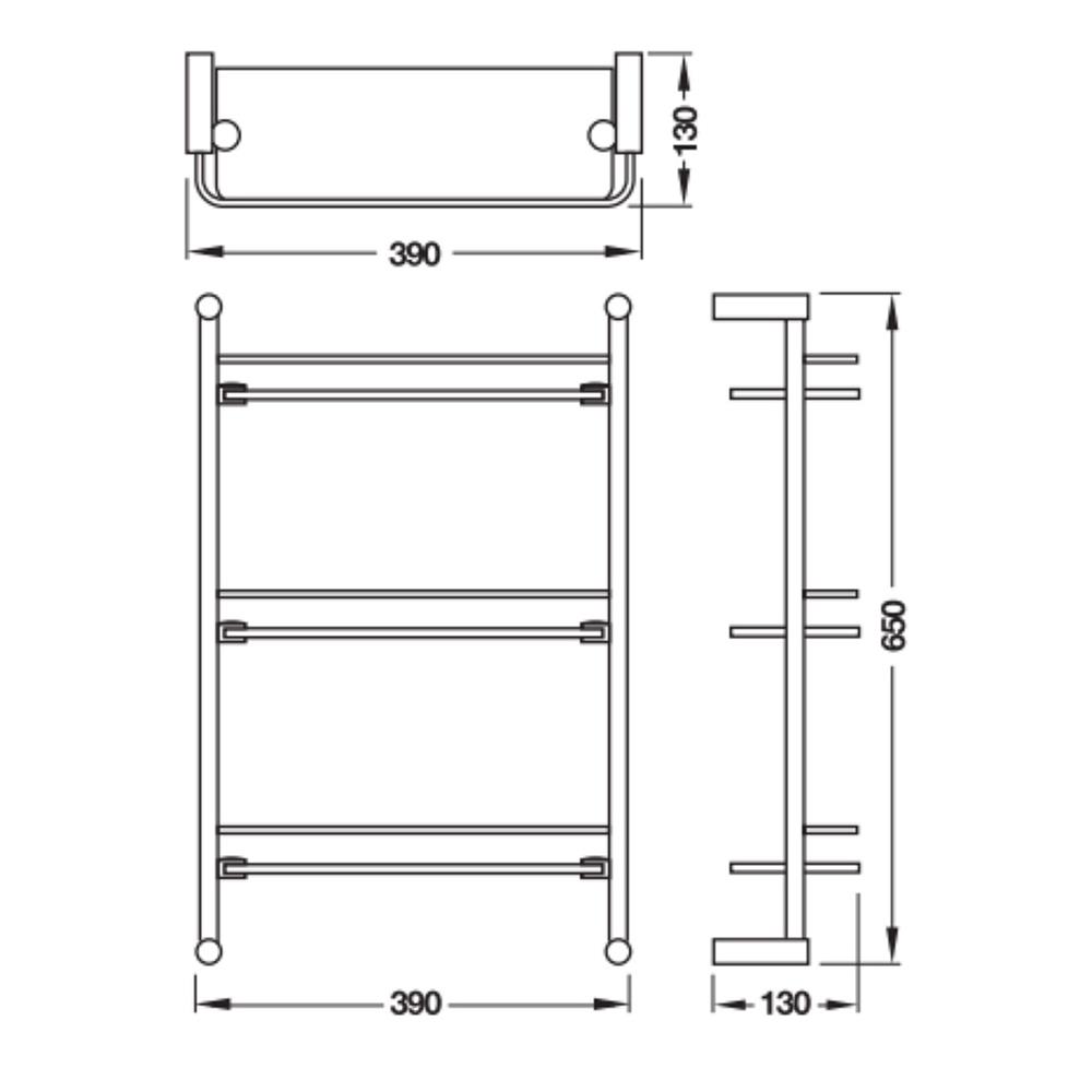 ชั้นกระจกติดผนัง 3 ชั้น HAFELE 499.98.006