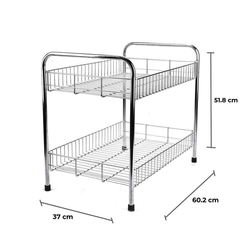 ชั้นวางจาน L สเตนเลส 2 ชั้น KECH HWS027