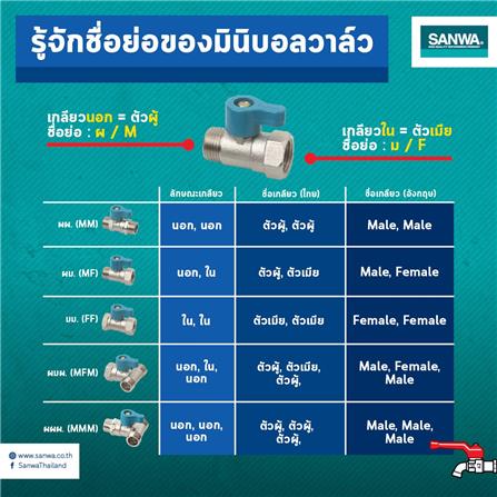 มินิบอลวาล์ว MALE/MALE SANWA 1/2 นิ้ว สีฟ้า_3