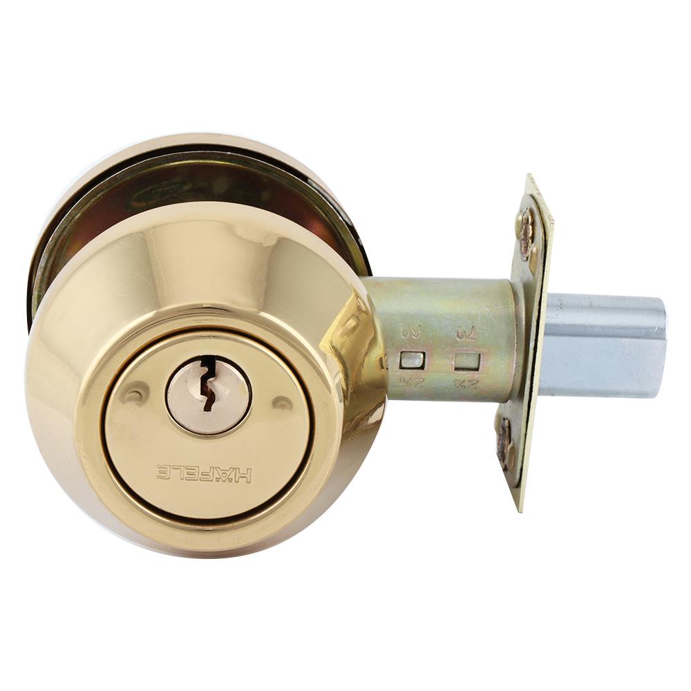 กุญแจลิ้นตาย 1 ด้าน HAFELE 911.22.396 สีทองเหลืองเงา