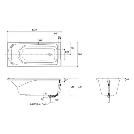 อ่างอาบน้ำ 167.2 ซม. KOHLER K-11301 สีขาว_1