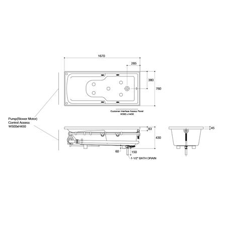อ่างอาบน้ำ KOHLER K-18779X-0 167.5 ซม. สีขาว_1