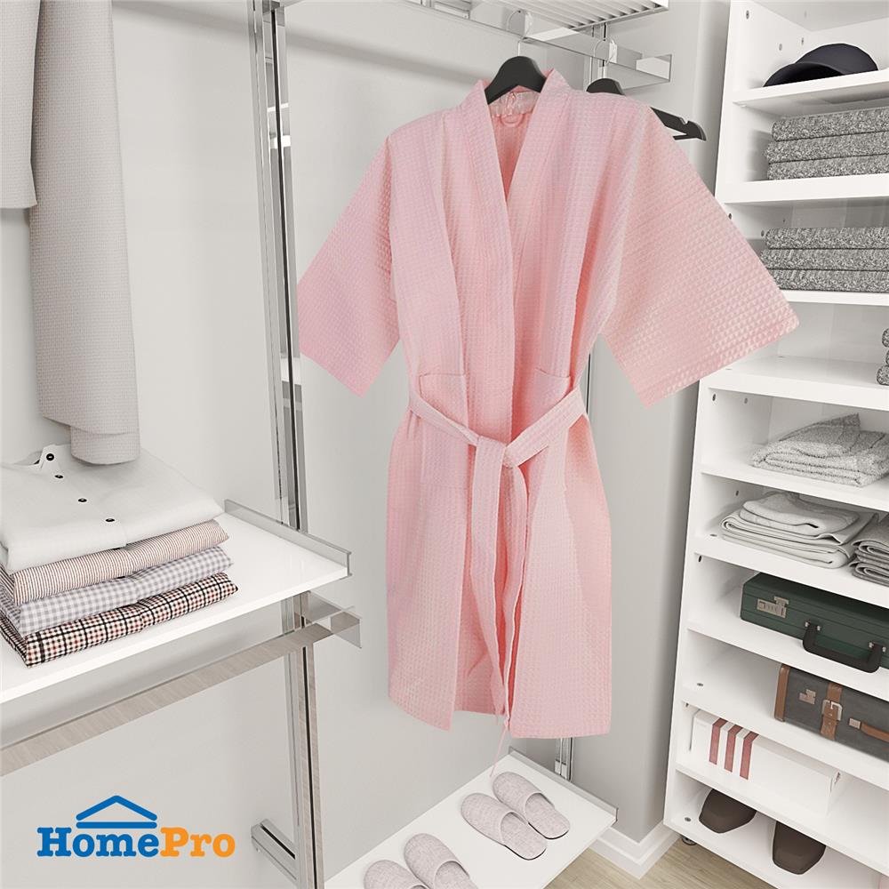 ชุดคลุมอาบน้ำ HOME LIVING STYLE WAFFLE สีชมพู