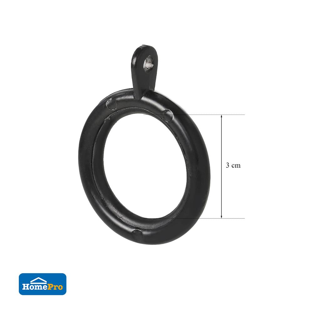 ห่วงคล้องรางเหล็ก HOME LIVING STYLE 30 มม. สีดำ (แพ็ก 10 ชิ้น)