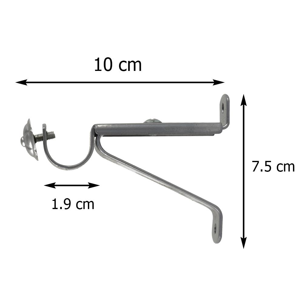 ขารับราง 1 ชั้น เหล็ก HOME LIVING STYLE 19 มม. สีเงิน