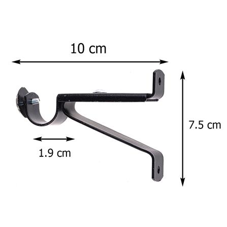 ขารับราง 1 ชั้น เหล็ก HOME LIVING STYLE 19 มม. สีดำ_5