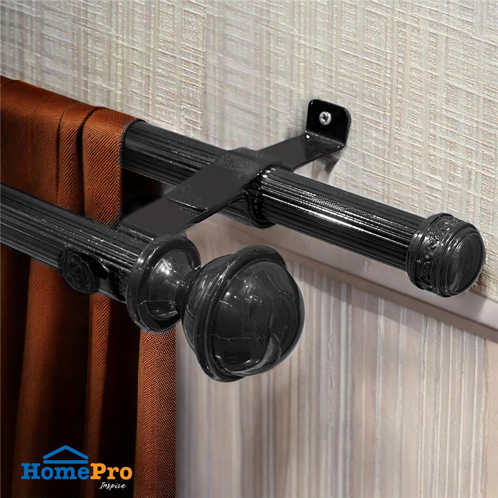 ขารับราง 2 ชั้น เหล็ก HOME LIVING STYLE 19 มม. สีดำ