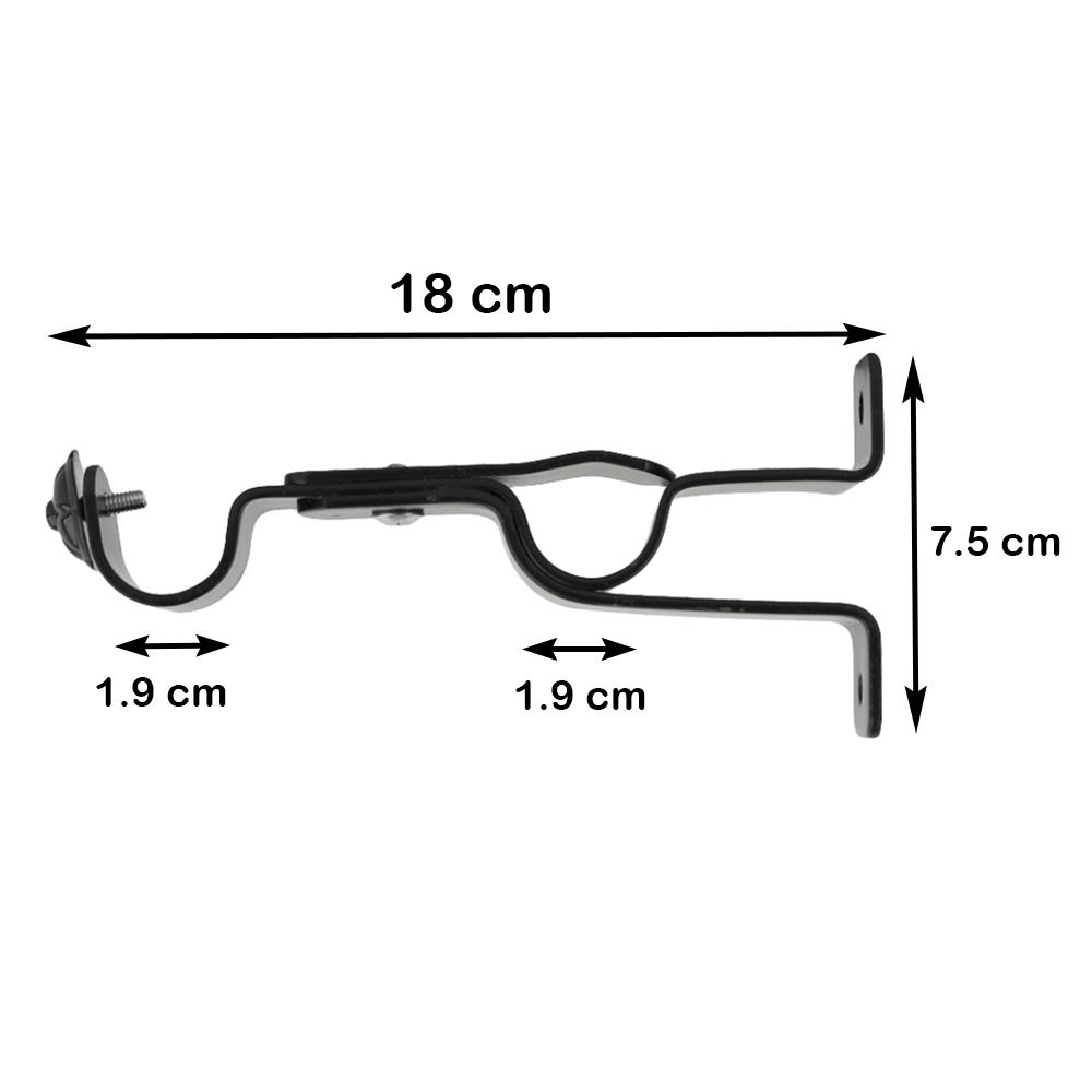 ขารับราง 2 ชั้น เหล็ก HOME LIVING STYLE 19 มม. สีดำ