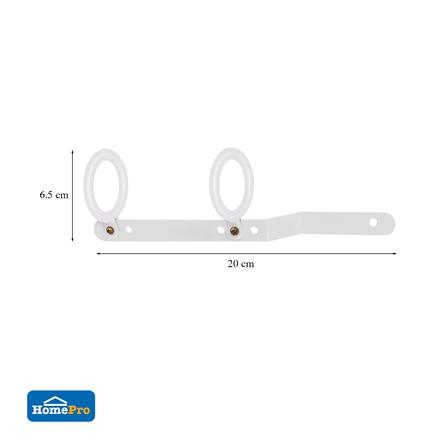 ห่วงสไลด์ คู่เหล็ก HOME LIVING STYLE 33 มม. สีขาว_2