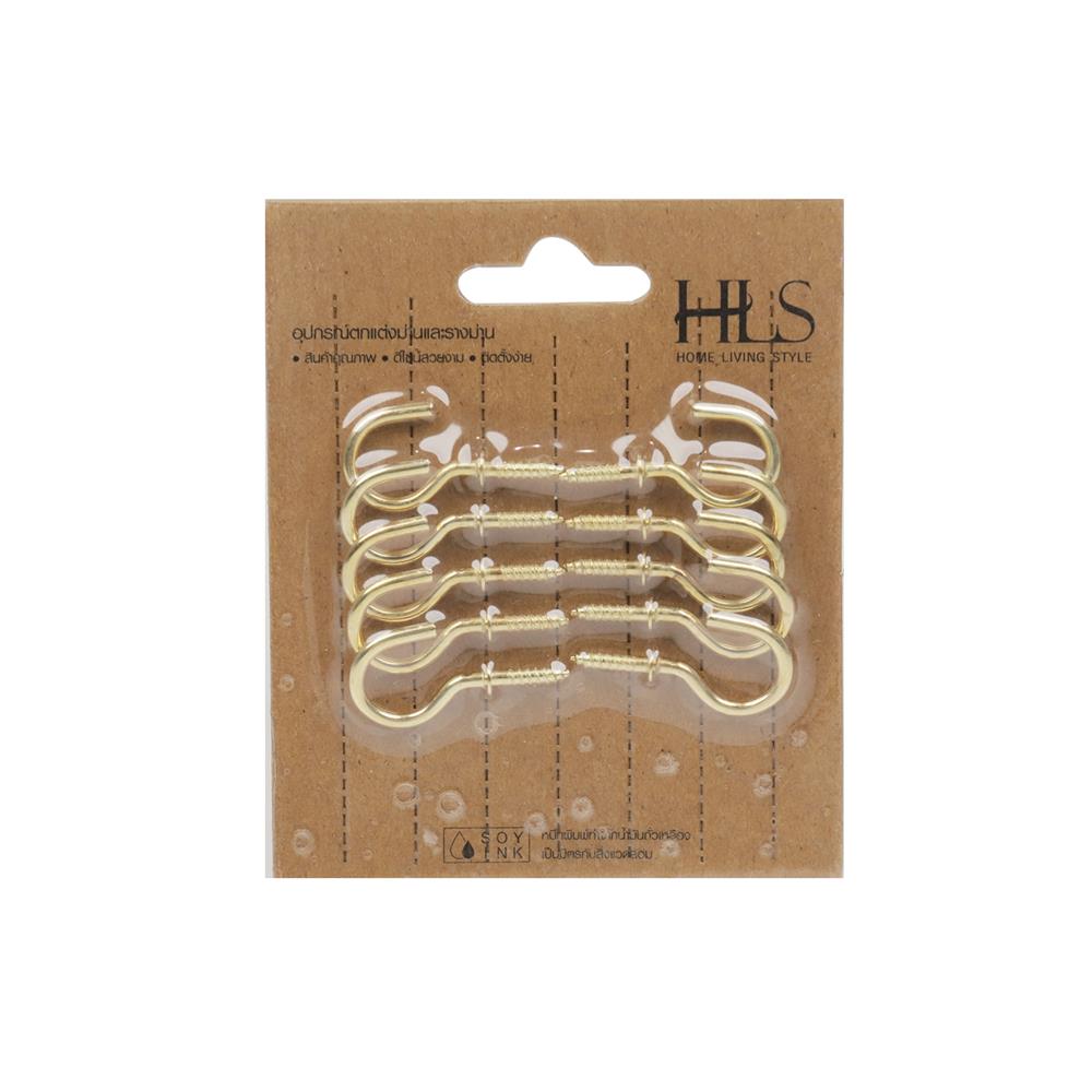 ตะขอเกี่ยว HOME LIVING STYLE สีทอง แพ็ก 10 ชิ้น