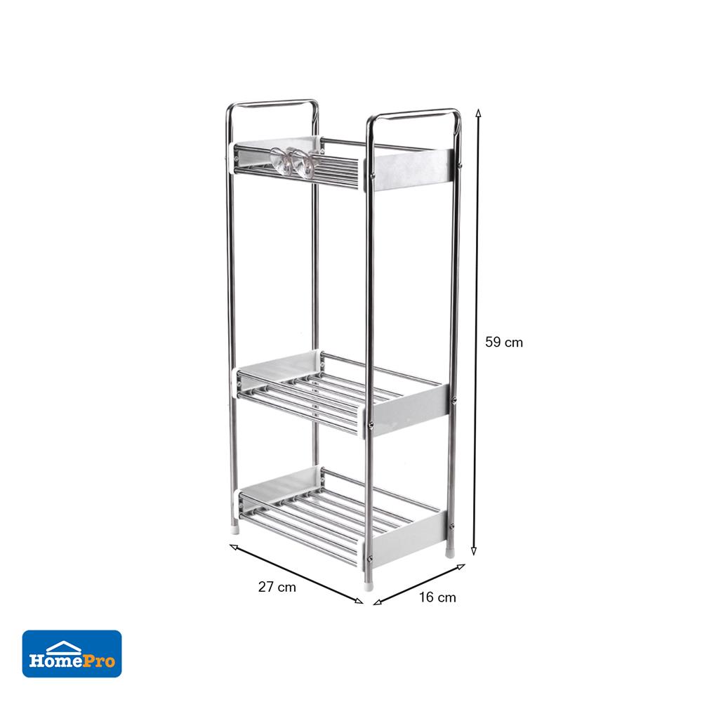 ชั้นวางสแตนเลส 3 ชั้นแคบ KECH HBS-03