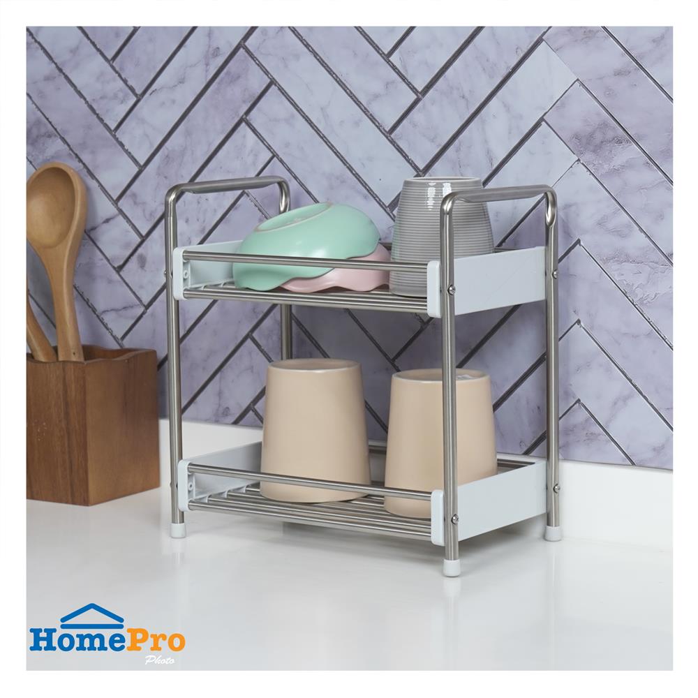 ชั้นวางสเตนเลส 2 ชั้นแคบ KECH HBS-02