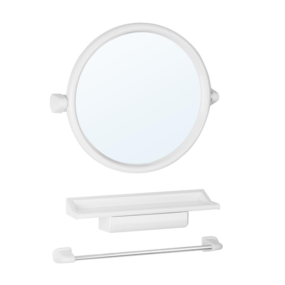 ชุดกระจกพลาสติกกลม 3 ชิ้น MOYA 1407 สีขาว