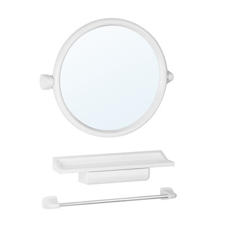 ชุดกระจกพลาสติกกลม 3 ชิ้น MOYA 1407 สีขาว