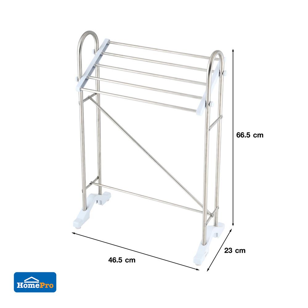 ราวพาดผ้าสเตนเลส1ชั้นเอียง45cm PLIM