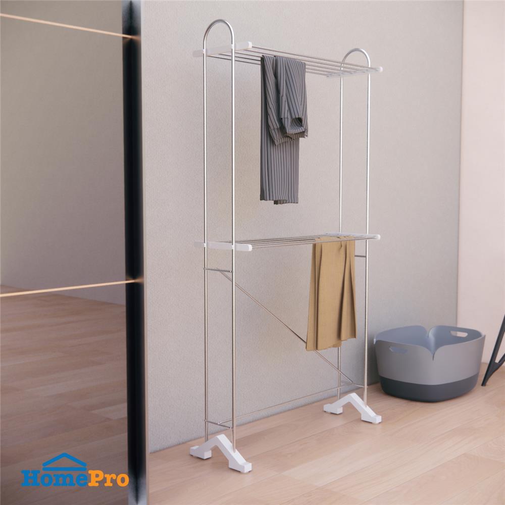 ราวพาดผ้าสเตนเลส 2ชั้น 69.5cm 10เส้น PLIM