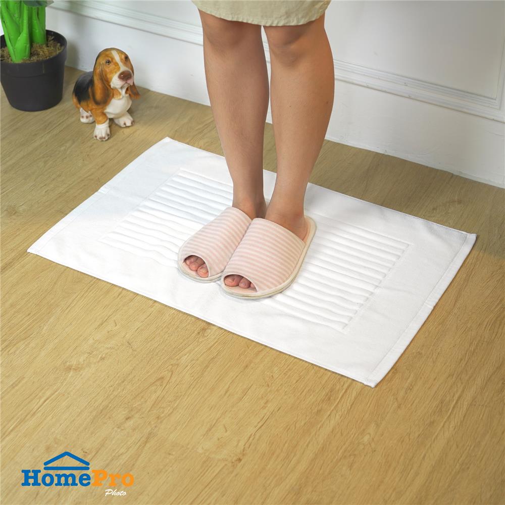 พรมขนหนู HOME LIVING STYLE 18X30 นิ้ว สีขาว แพ็ก 3 ชิ้น