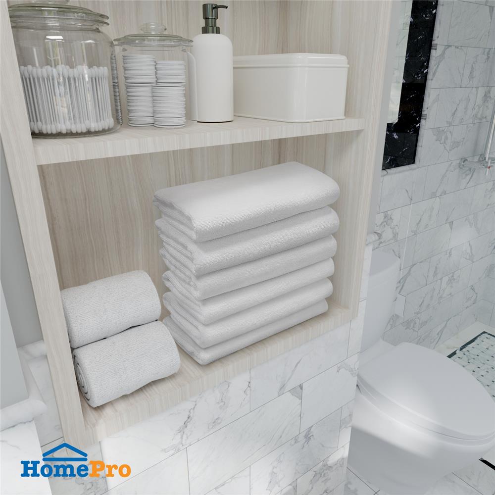 ผ้าขนหนู HOME LIVING STYLE 15X30 นิ้ว แพ็ก 6 ชิ้น สีขาว