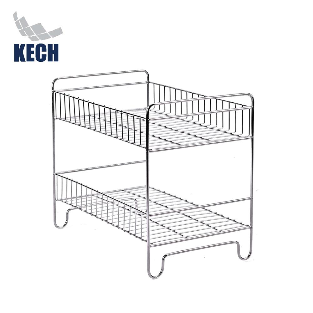 ชั้นวางจานสเตนเลส 2 ชั้นเล็ก KECH HWS033