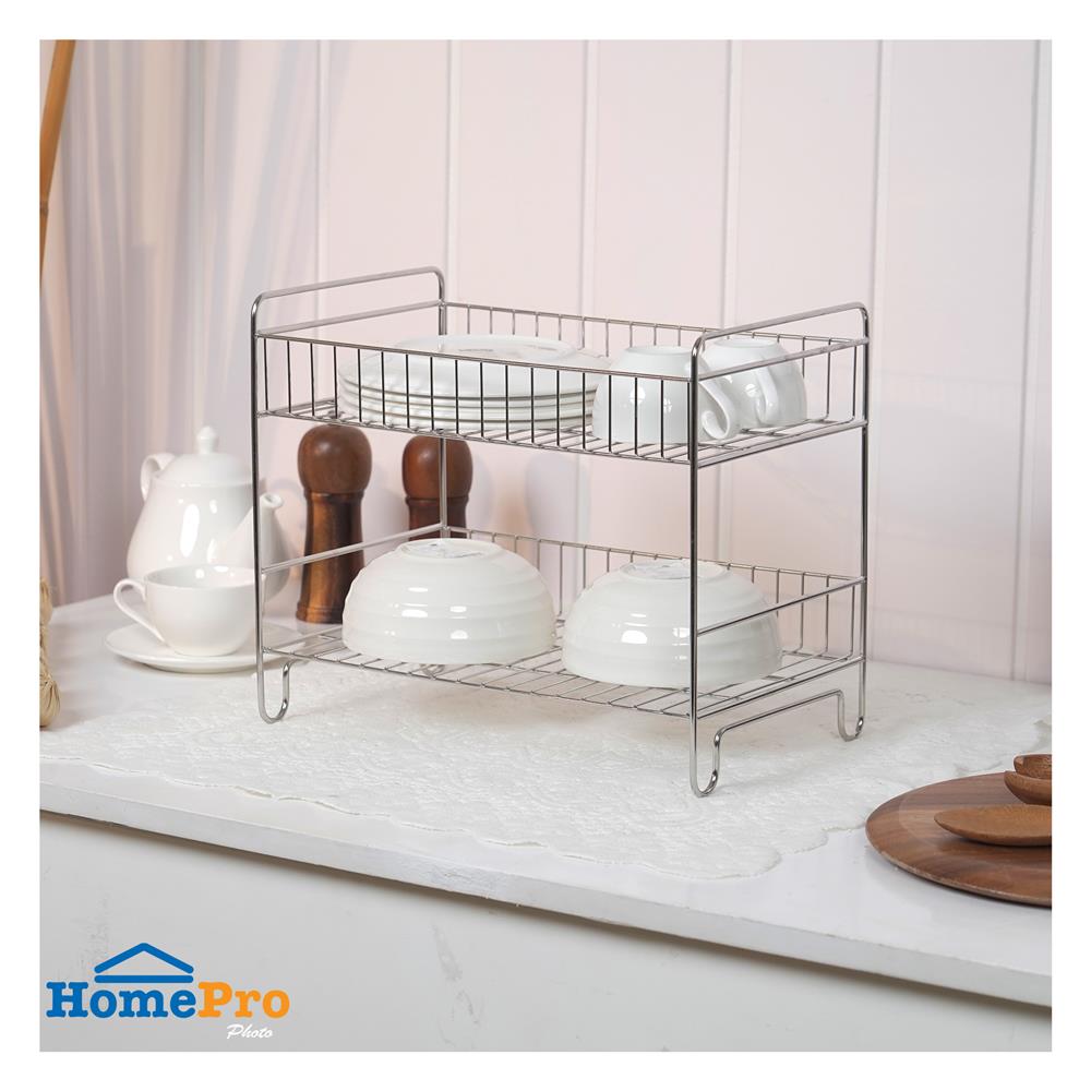 ชั้นวางจานสเตนเลส 2 ชั้นเล็ก KECH HWS033