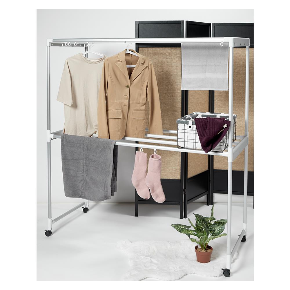 ราวตากผ้าอะลูมิเนียมมีล้อ 8 เส้น PLIM 1.5 ม.