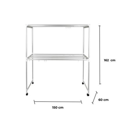 ราวตากผ้าอะลูมิเนียมมีล้อ 8 เส้น PLIM 1.5 ม._6